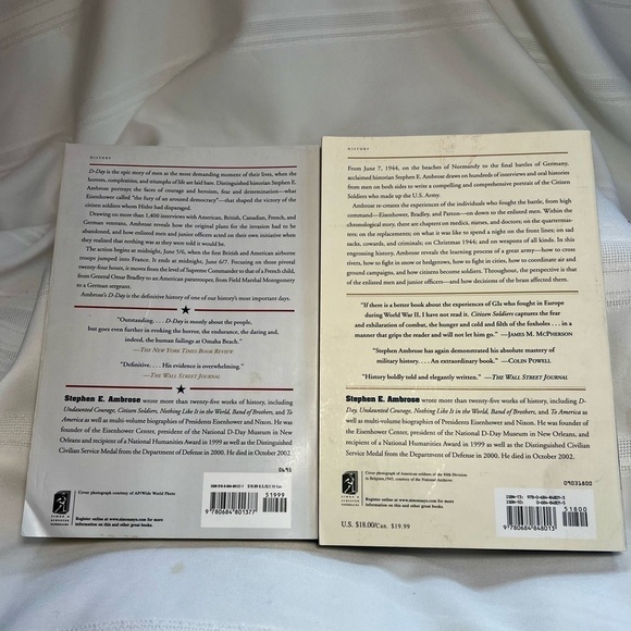 Stephen Ambrose Bundle D-Day &‎ Citizen Soldiers Softcover EUC - Picture 2 of 8